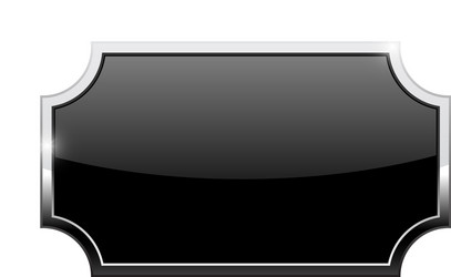 black decorative button with chrome frame vector image