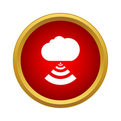 Cloud computing technology with wi fi sign icon vector