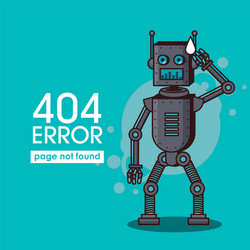 Error 404 robot style vector