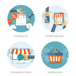 Flat header shopping web vector