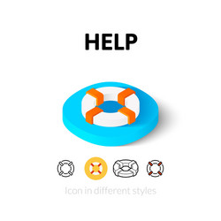 help icon in different style vector image