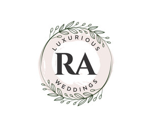 Ra initials letter wedding monogram logos Vector Image