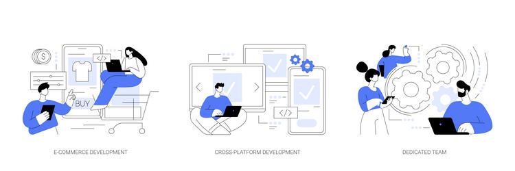 remote developers team abstract concept vector image