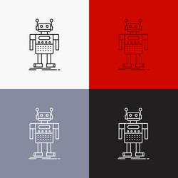 Robot android artificial bot technology icon over vector