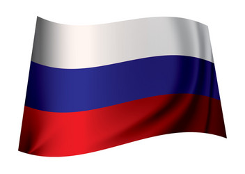 Flag Russian With Civil Proportions Vector Russian Flag Flat