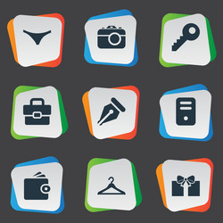 Set of simple icons element vector