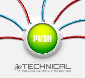 Technical Button with Wire Background vector image