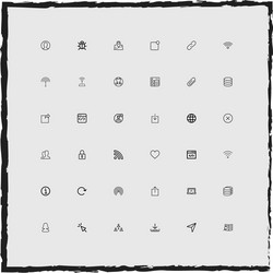 web simple linear icons set vector image