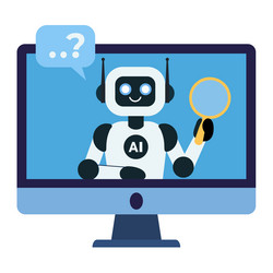 ai chat bot on the computer monitor screen vector image