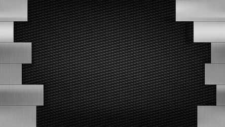 brushed metal plates on a carbon fiber background vector