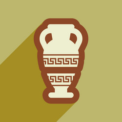 flat web icon with long shadow amphora vector image