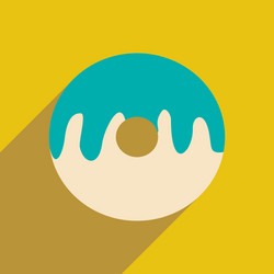 Flat with shadow icon and mobile application donut vector