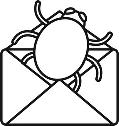 mail bug icon outline style vector