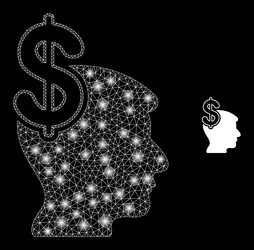 mesh web business thinking with glitter vector image