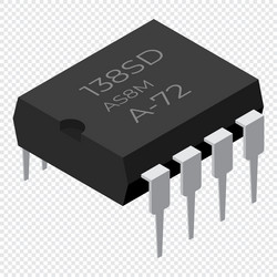 microchip computer electronic component vector image