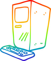 rainbow gradient line drawing cartoon computer vector image