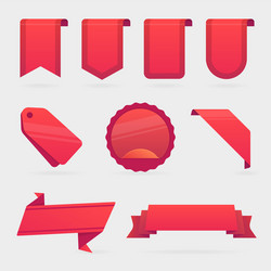 Set of crimson decorative ribbons Royalty Free Vector Image
