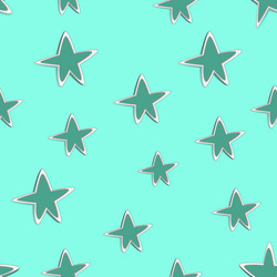 seamless pattern with random stars in dark sky vector image