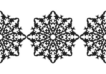 snowflake christmas seamless pattern circular vector image