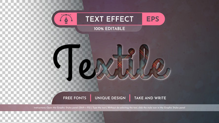 Tartan - editable text effect font style vector