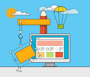 web site constructor design concept vector image