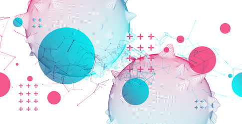 abstract sphere background with plexus effect 3d vector image