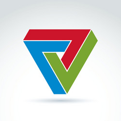 abstract triangle composed from three checkmarks vector image