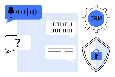 digital communication tools and data security vector image