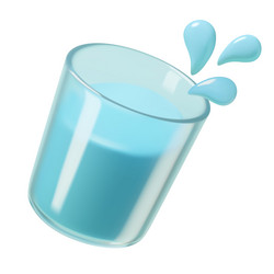 drinking water glass 3d icon with splash vector image