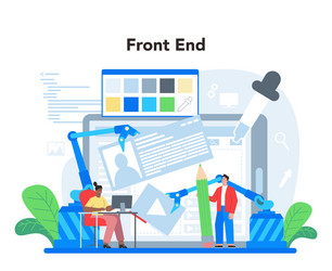 frontend development concept website interface vector