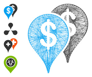 hatched bank map pointers mesh vector image