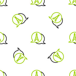 line eiffel tower icon isolated seamless pattern vector image