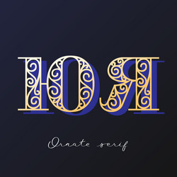 ornate serif typeface Vector Image
