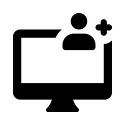 primary computer in workspace controlled by user vector image