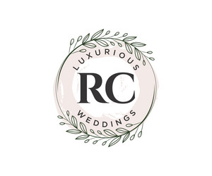Rc initials letter wedding monogram logos Vector Image