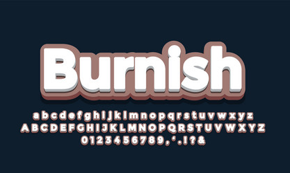 soft brown with white 3d font effect or text vector image