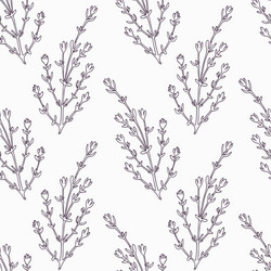 Thyme Branch Outline Pattern vector image
