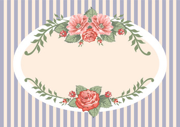 Vintage rose frame vector