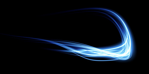 abstract light lines of movement and speed in blue vector image