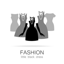 Black dress set Royalty Free Vector Image - VectorStock