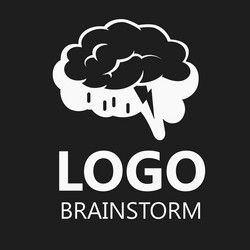 Brain logo silhouette design template think idea Vector Image