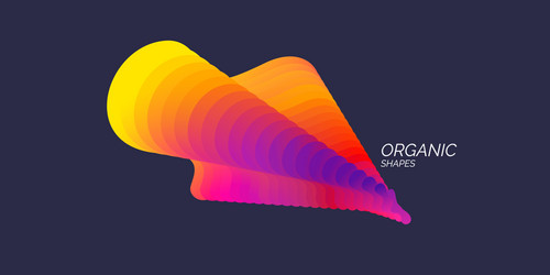 Bright abstract object with dynamic waves vector