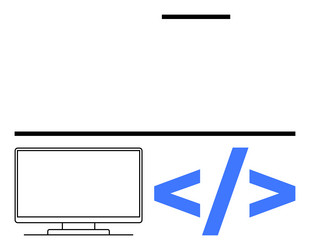 coding and programming concept featuring monitor vector image