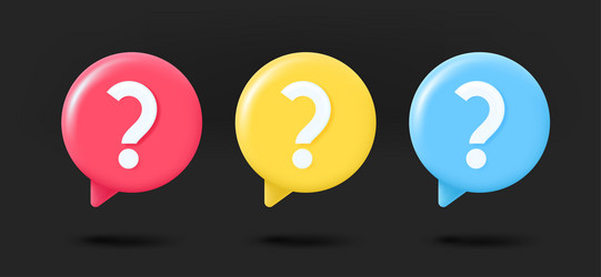 different color speech cloud icons collection 3d vector image