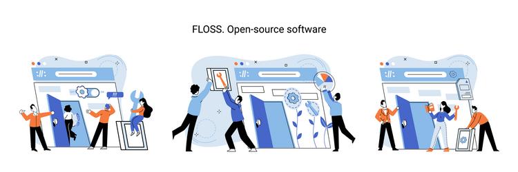 floss open source software free product anyone vector image