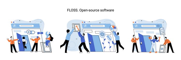 Floss open source software free product anyone vector