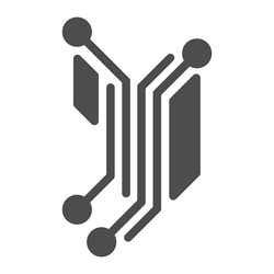 Fragment of analog circuit layout solid icon vector