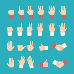 hand expression with various style vector image