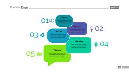 Option chart with five elements template vector