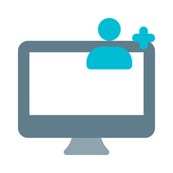 primary computer in workspace controlled by user vector image